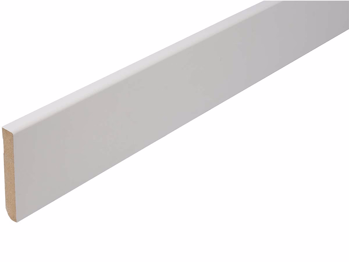 MDF plint wit 12 × 78 mm — wit & crème