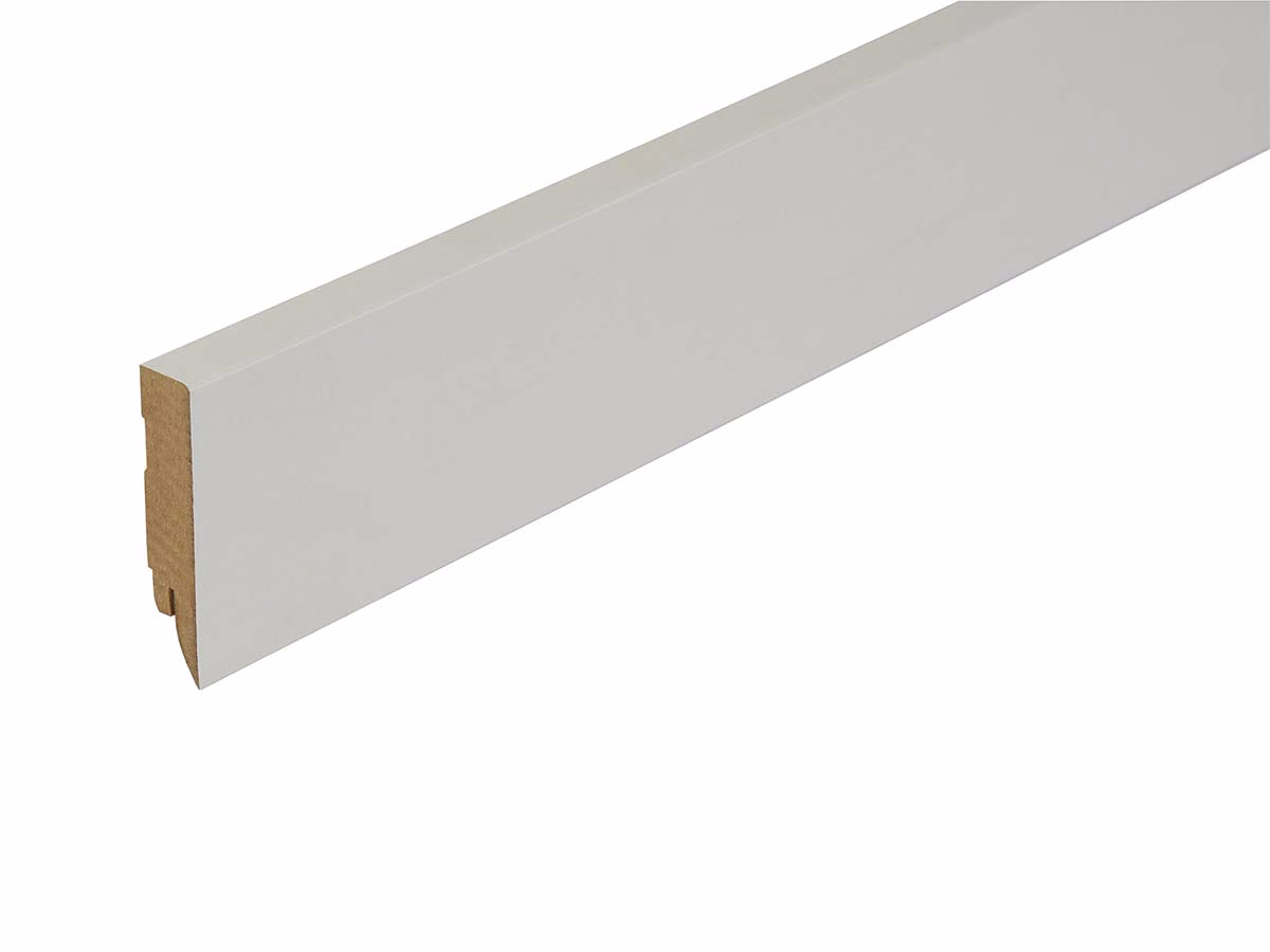 MDF plint wit 14 × 78 mm — wit & crème
