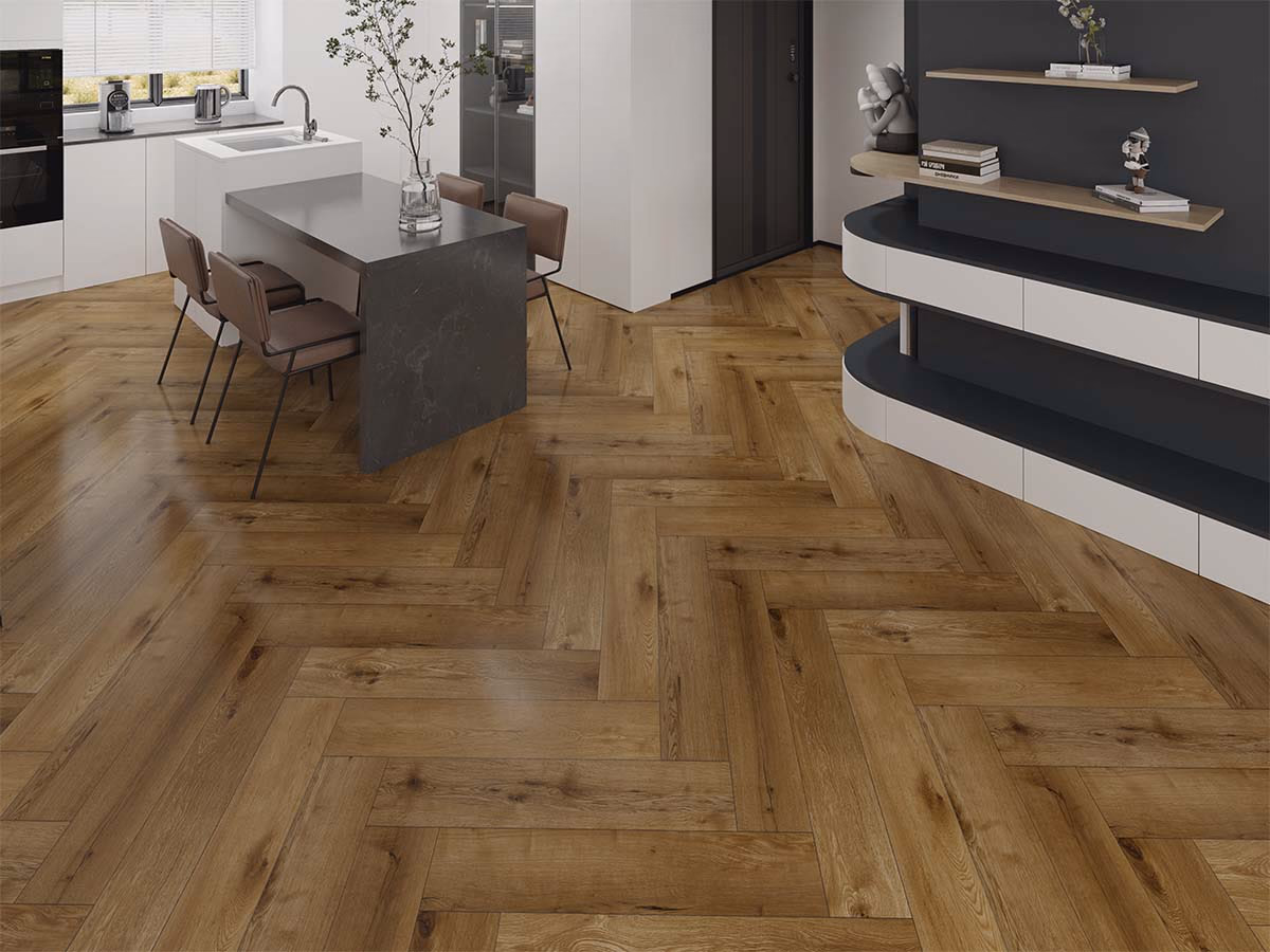 Amber Oak Visgraat Click
