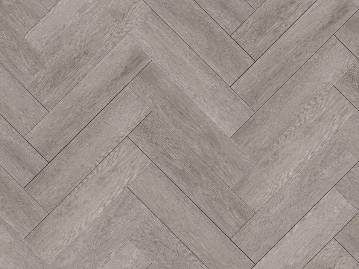 Bosland Oak Visgraat Click — grijs