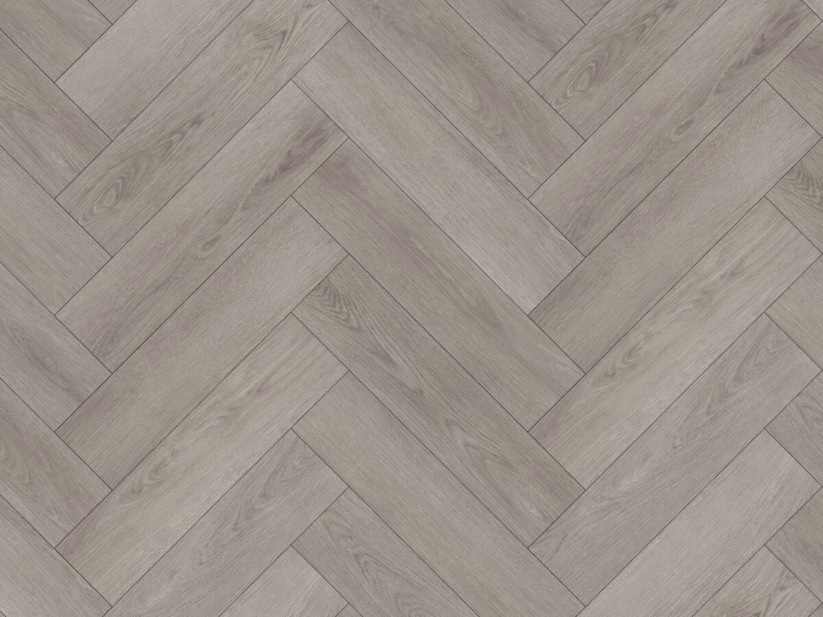 Bosland Oak Visgraat Click — grijs
