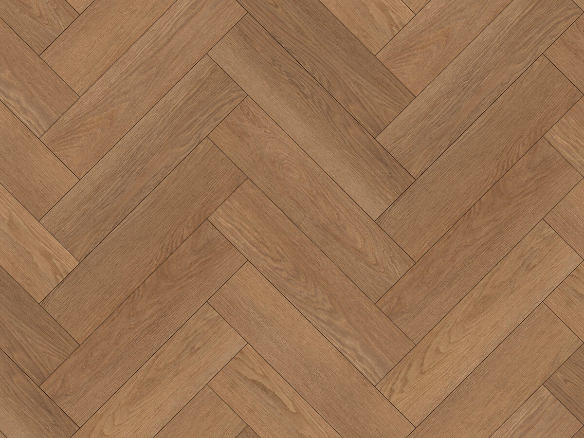 Valley Oak Visgraat Click — warm bruin